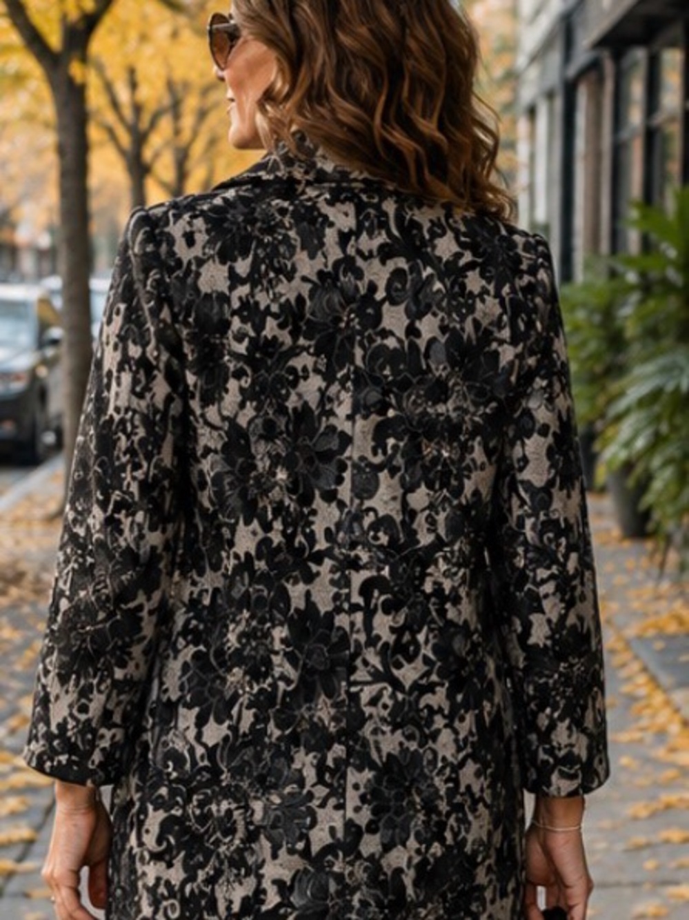 Cleo Tapestry Floral Jacket Size 14 Black Grey Statement Coat - Picture 2 of 7
